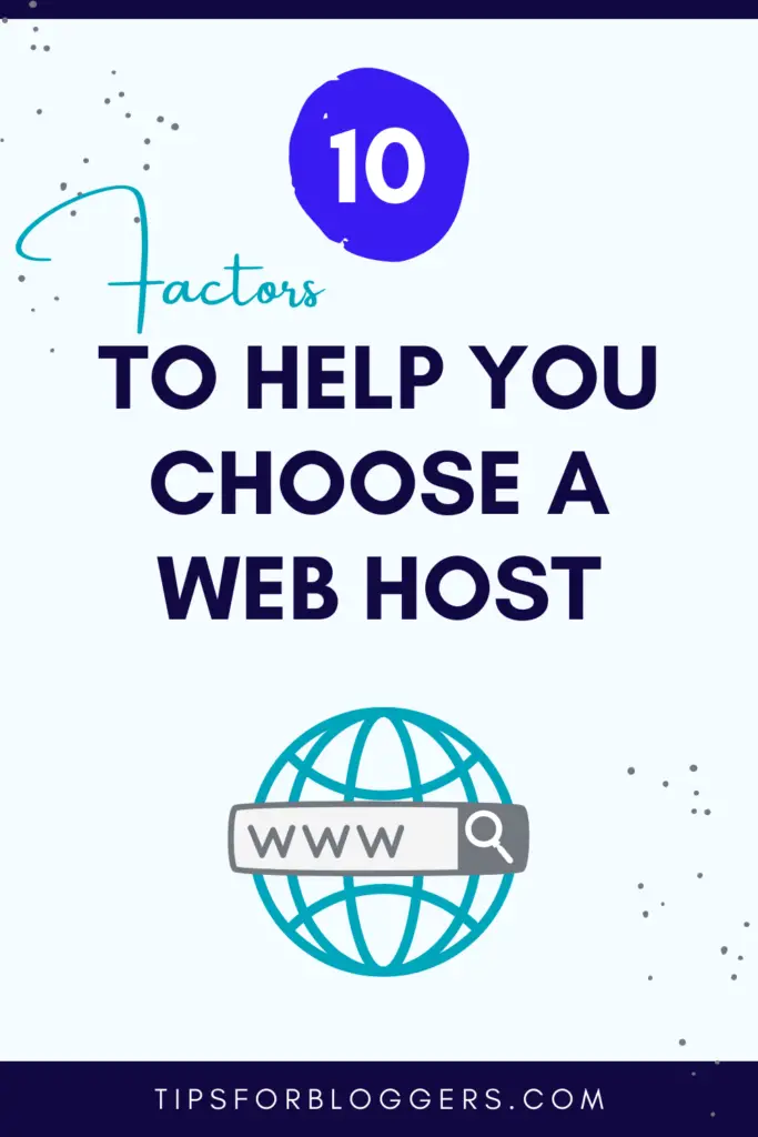 The Pinterest Graphic for How to Choose a Web Host showing a drawing of the word wide web icon